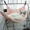 Reversible Solid Eco-Friendly Cat Hanging Hammock Pet Cage with Adjustable Straps Metal Hooks Double Sided Bed