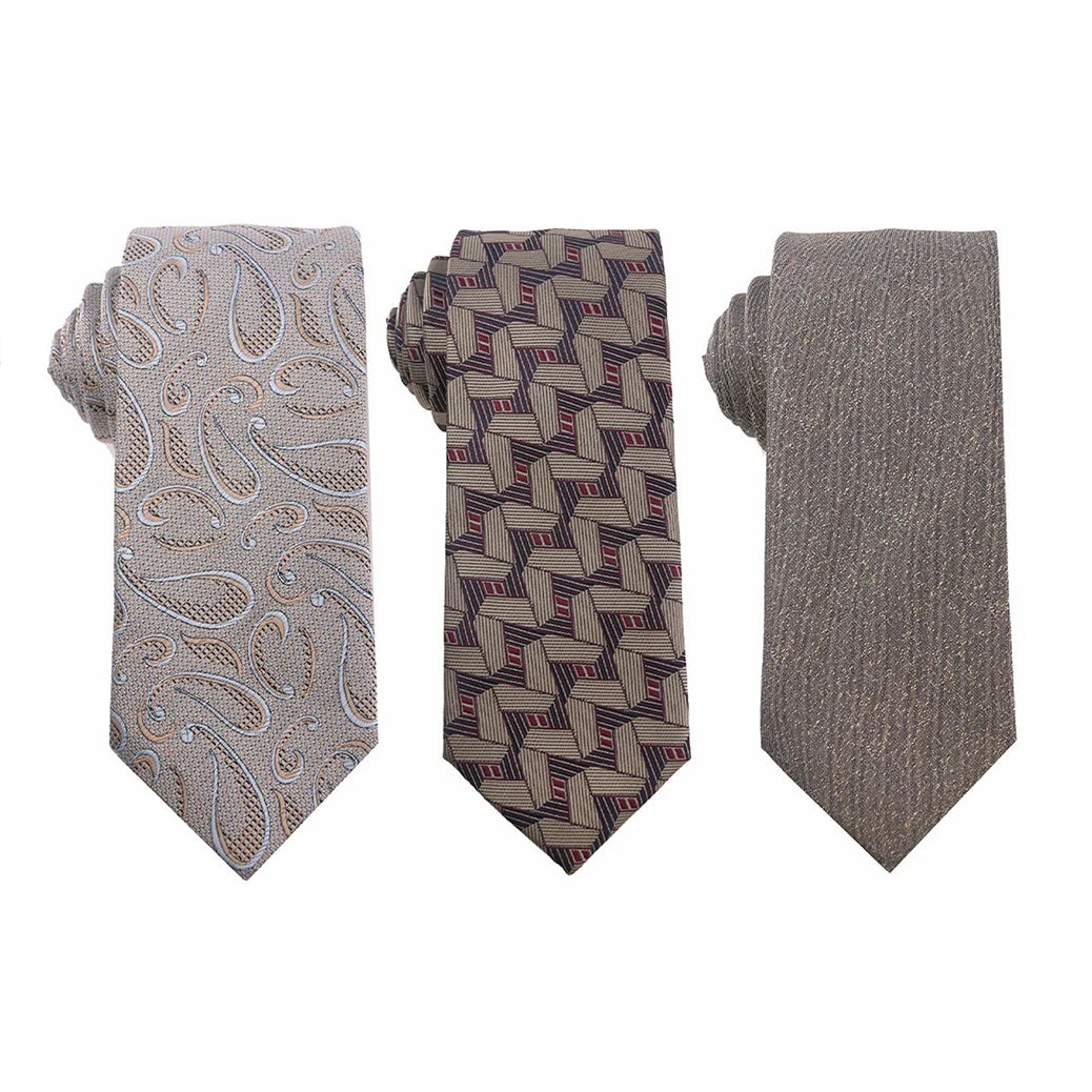 Manufacturer's Champagne Polk Dot Polyester Tie for Men Necktie for Weddings