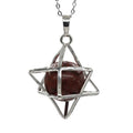 HZ Wholesale Natural Stone Hexagram Merkaba Star Women Pendant Reiki Mahogany Obsidian Crystal Bead Drop Pendants Crystal Stone