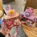 Large 750ml Portable Plastic Cup With Straw Cute Design Unisex for Tour and Back to School