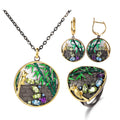C7929 Abiding Fine Jewelry New Arrival Natural Peridot Bird Bamboo Jewellery Silver 925 Women Jewelry Wedding Set