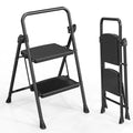 CLIMB Safety Folding Modern Steel 2-Step Ladder with No Slip Handrail for Hotel Use 150KG Capacity 1 Year Warranty
