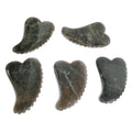 Huiying Natural Jade Facial Neck Spiky Heart Shape Gem Guasha Smoky Quartz