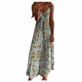 Hot Selling Women's V-Neck High Waisted Printed Loose Strap Long Dress