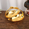 QIAN HU Top Sale Home Decoration Zinc Alloy Gold-Plated Swan Dried Fruit Snack Storage Food Plates and Trays