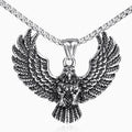 Simple Men Stainless Steel Nordic Mythology Eagle Wing Claw Pendant Necklace Trendy Wedding Party