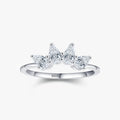 Ailmay Real 925 Sterling Silver Crown Ring Fashion Luxury Clear CZ Water Drop Shape Rings for Women Wedding Engagement Jewelry