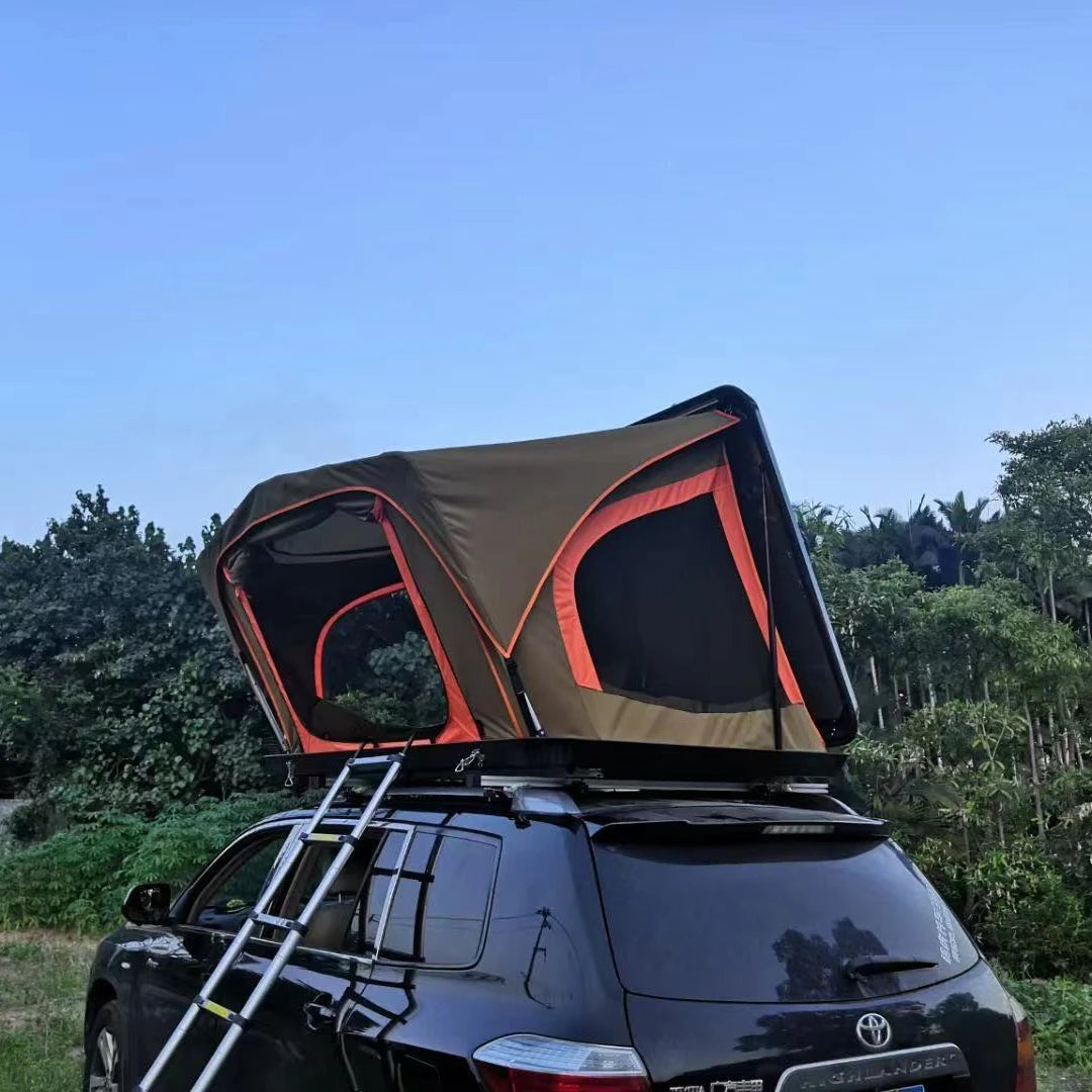 2023 Customized 4-Person Automatic SUV Aluminum Roof Tent New Design with Hard Shell Top