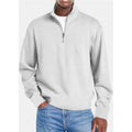 New Men's Casual Half Zip Sweater Breathable Knitted Top with Stand Collar Sustainable and Long Sleeved