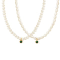 Luxury Imitation Pearl Stainless Steel Link Chain Dainty CZ Zircon Pendant Charm Necklace for Women-Trendy Gift Party