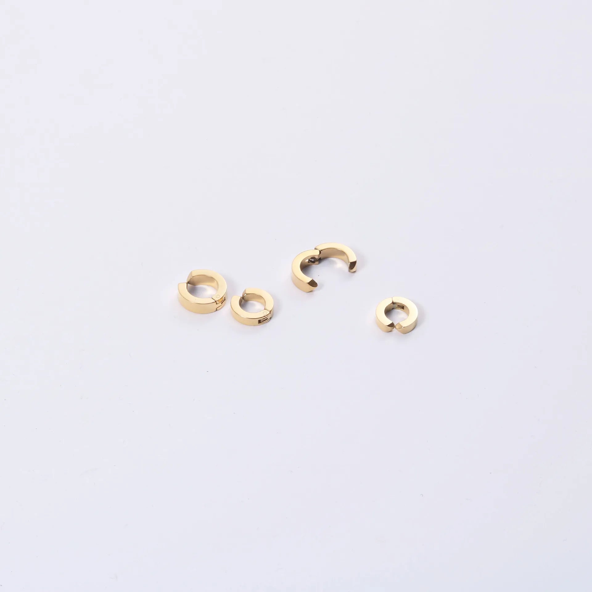 JOOLIM High End 18K Gold Plated Simple Smooth Cuff Earring Jewelry Stainless Steel Earrings Trendy Women's Hoop Earrings