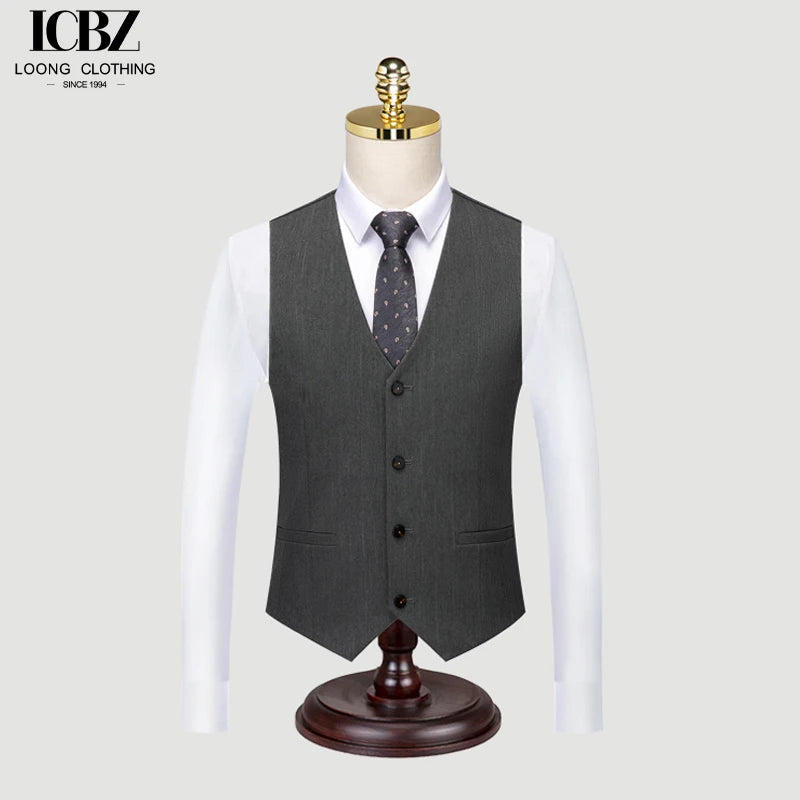 Wedding Groomsmen Group Brothers' Professional Vintage Style Eco-Friendly Breathable Anti-Wrinkle Formal Suits and Vests for Men