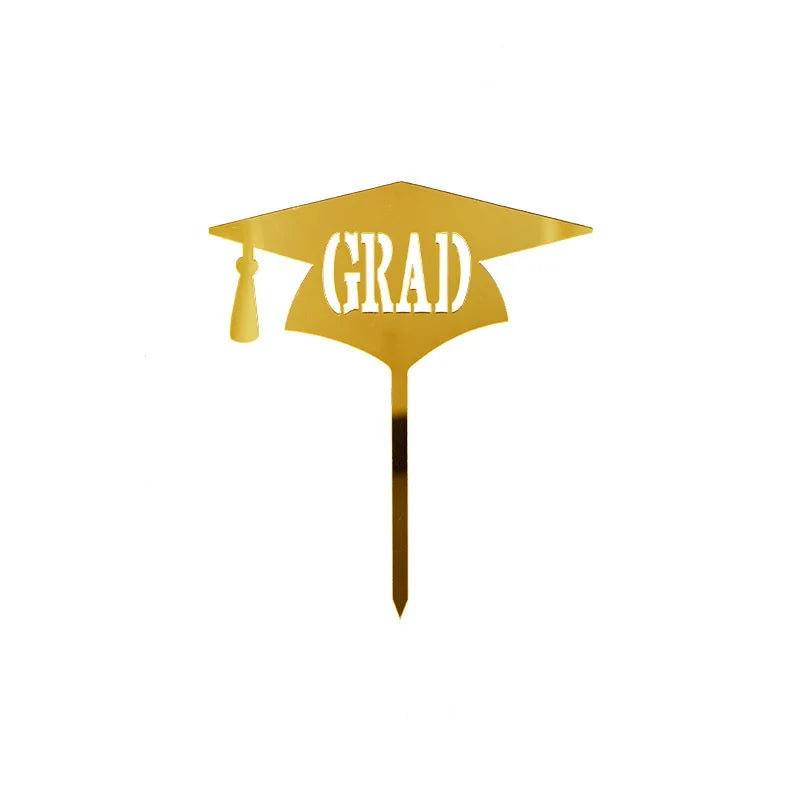 Hot Selling Happy Graduation Party Cake Topper Birthday Cake Decoration Acrylic Card Baking Cake Toppers Graduate Celebration