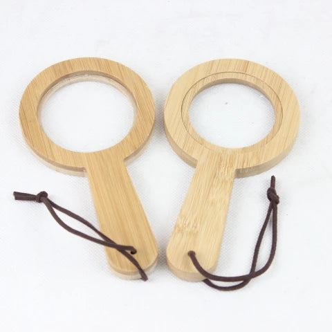 Bamboo X4 Magnifying Glass Eco-Friendly Traditional DIY Cartoon Advertising Style