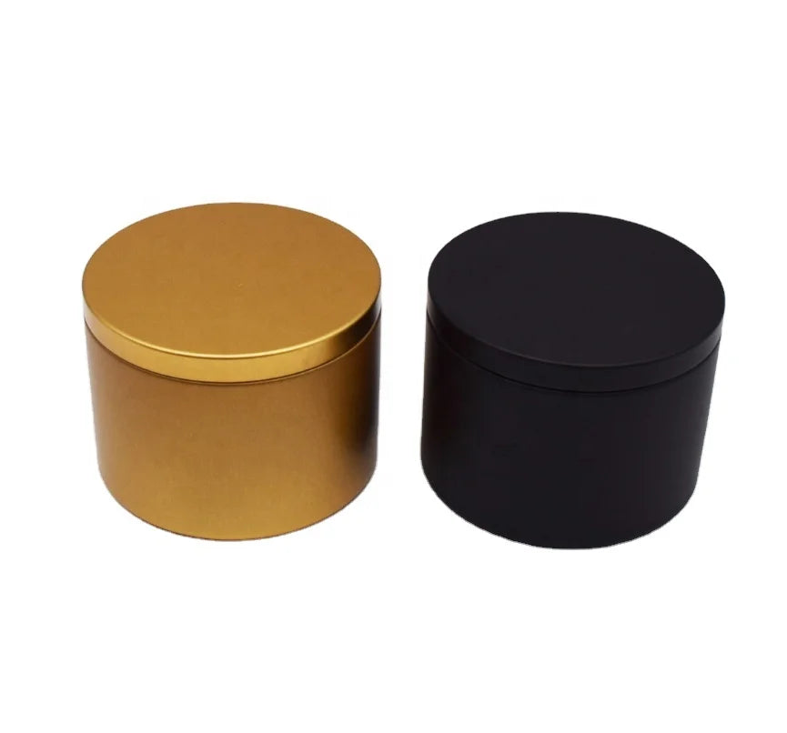 Hot Sale 8oz Tinplate Candle Tin Upright Straight Flush Lid 80x60mm Matte Black Gold Seamless Leakproof Plug-in Lid Mobile Phone