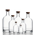 500ml Custom Matt Black Printing Logo Gin Vodka Glass Bottle Classic Round Nordic Whisky Tequila Rum Bottle With Cork
