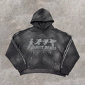 Custom Cotton No String Graphic Heavyweight Distressed Patch Cut and Sew Vintage Streetwear Acid Washed Sun Fade Hoodie