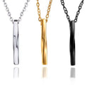 Hip Hop Irregular Geometric Pedant Necklaces for Men Gold Silver Black Long Bar Pendant Stainless Steel Chain Necklaces