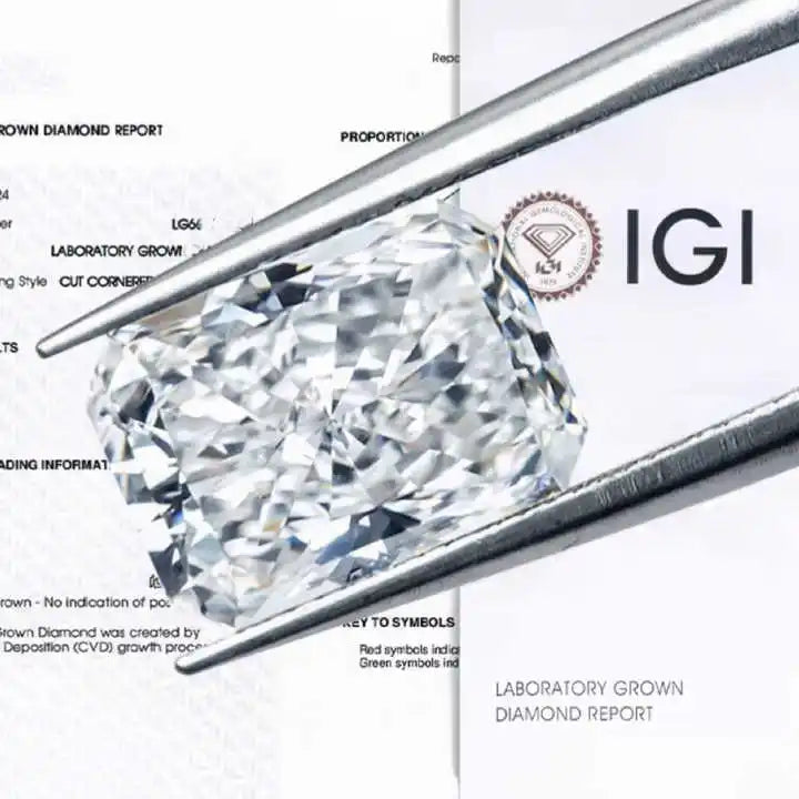 VOAINO Radiant Cut Lab Grown Diamonds IGI Certified D VVS Cvd Hpht Lab Diamond