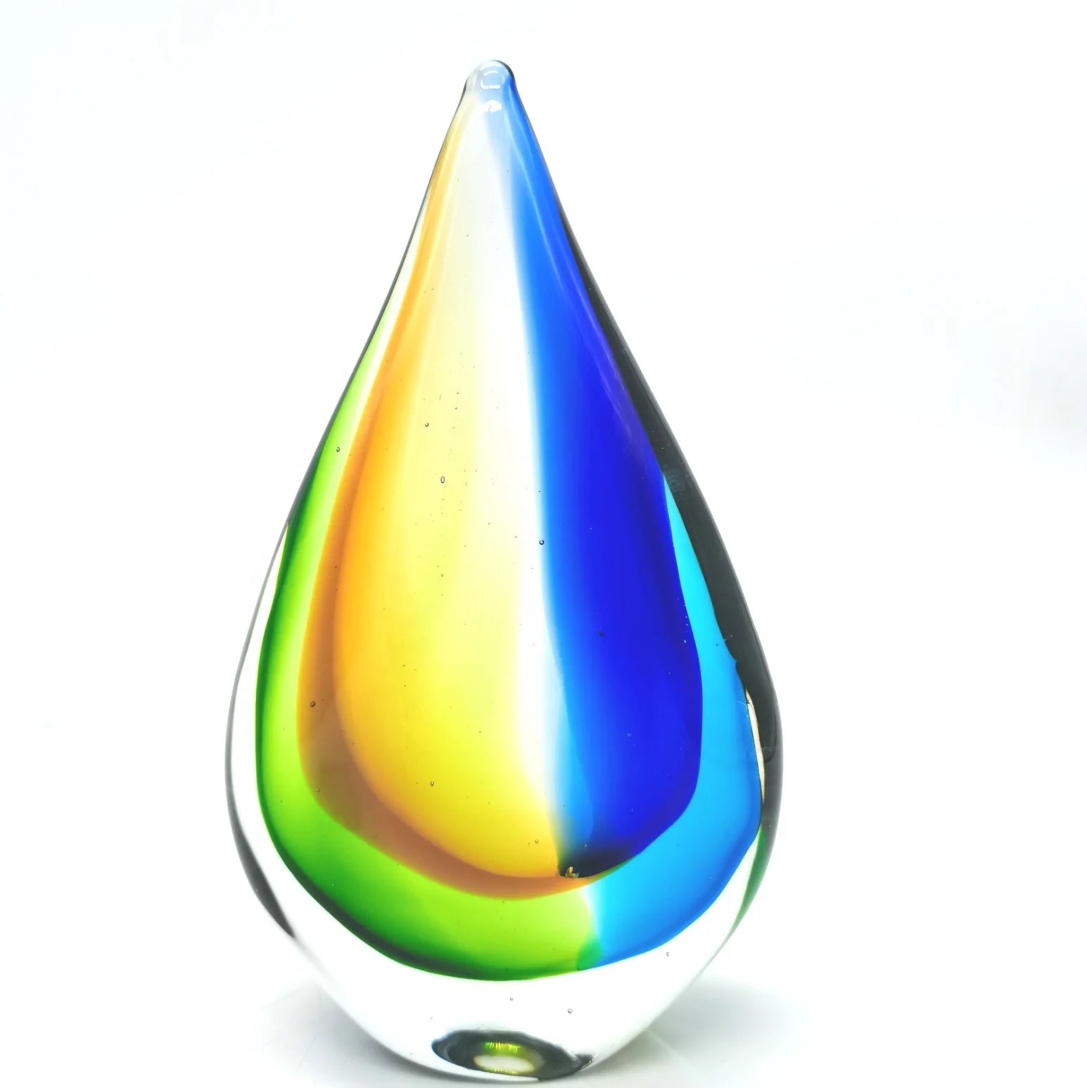 Handmade Fine Artwork-Custom Blown Murano Glass Drop Sculpture for Home Decor with Style 'Love'
