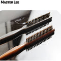 Masterlee Mini Long Comb Brush for Oil Head Styling Tools Two Rows Teeth Boar Bristle Plastic Customized Logo Hair Brush