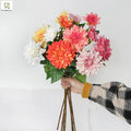 New Arrival High End 2 Heads Artificial Real Touch Dahlia Flower Hand Feeling Wet for Wedding Decoration