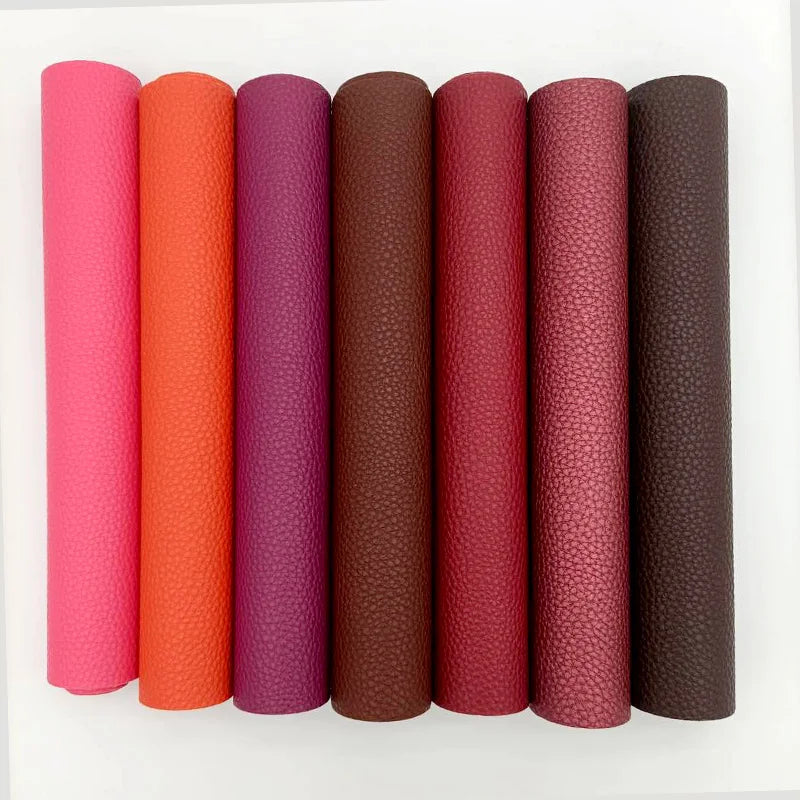 30cmx135cm Roll 0.9-1.0mm Metallic Litchi Pattern Faux Leather Leatherette Fabric Synthetic Leather for  Making Bag Shoes Crafts