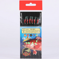 New 6pcs Red Metal Luminous Sabiki Rigs String Fishing Hook Lure Bait with 13 Sizes for Ocean Boat Use