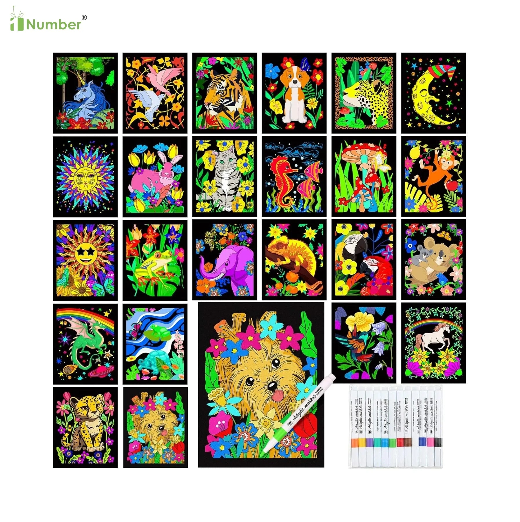 Hot Selling Fuzzy Black Velvet Coloring Poster Cute Puppy Sun Design Popular Custom Print Velvet Colourig Poster for Family Time