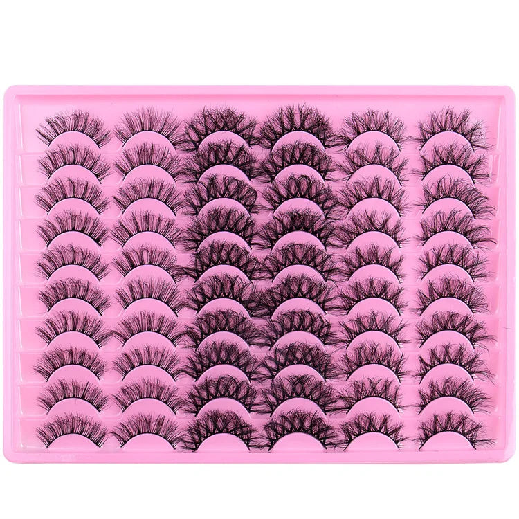 30 Pairs Eyelashes 6D Faux Mink Lashes  Soft Wispy Natural Cross Eyelash Extension Reusable Lashes Mink False Eyelashes