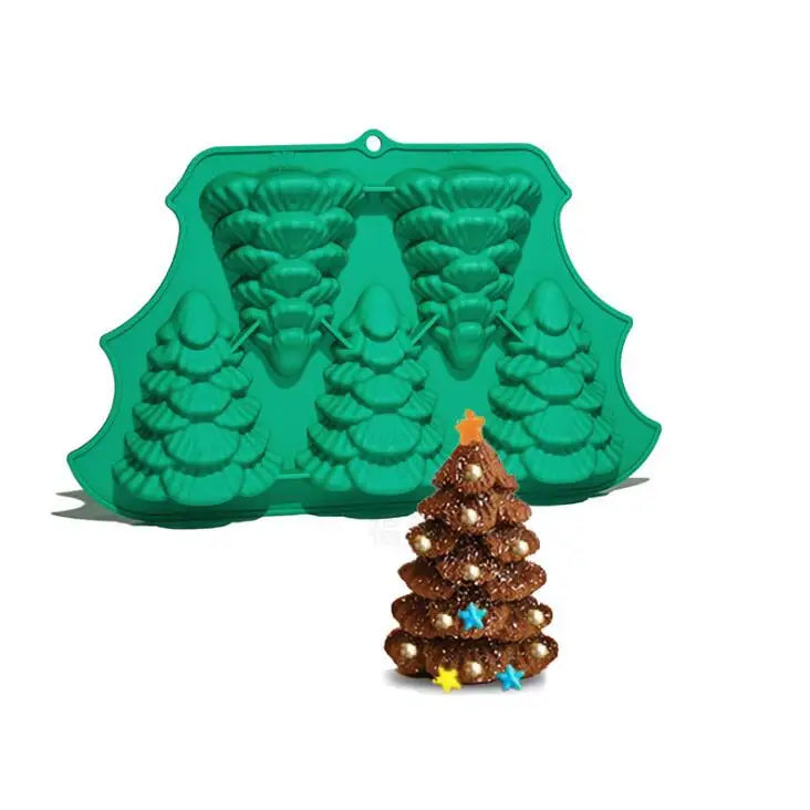 HY 3D Silicone Christmas Tree Cake Pan for Holiday Parties