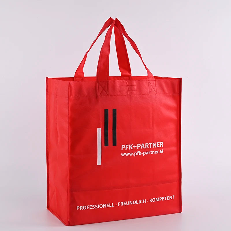 Wholesale Eco Reusable Tote Promotional Nonwoven Shopping Grocery Bag with Custom Printed logo Non Woven Bag