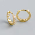 YHE0178 S925 Sterling Silver Hoop Earrings for Women Tiny Small Cubic Zircon Huggie Hoop with CZ Stone Trendy Style Gift