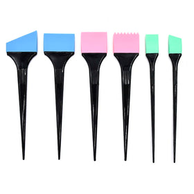 6pcs Set Plastic Handle Soft Nylon Bristles Large Tinting Bleaching Hair Coloring Dye Brush