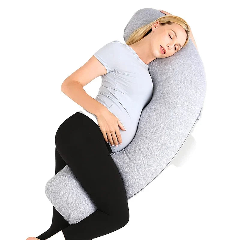 Manufacture Wholesale Soft C Shaped Full Body Sleeping Pregnancy Pillow with Detachable Cotton Cover Pink Christmas Space
