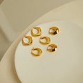 Fashion Design 14K Gold Plated Geometric Semi Circular Female Minimalist Smooth U Shaped Earrings Hoop Earrings