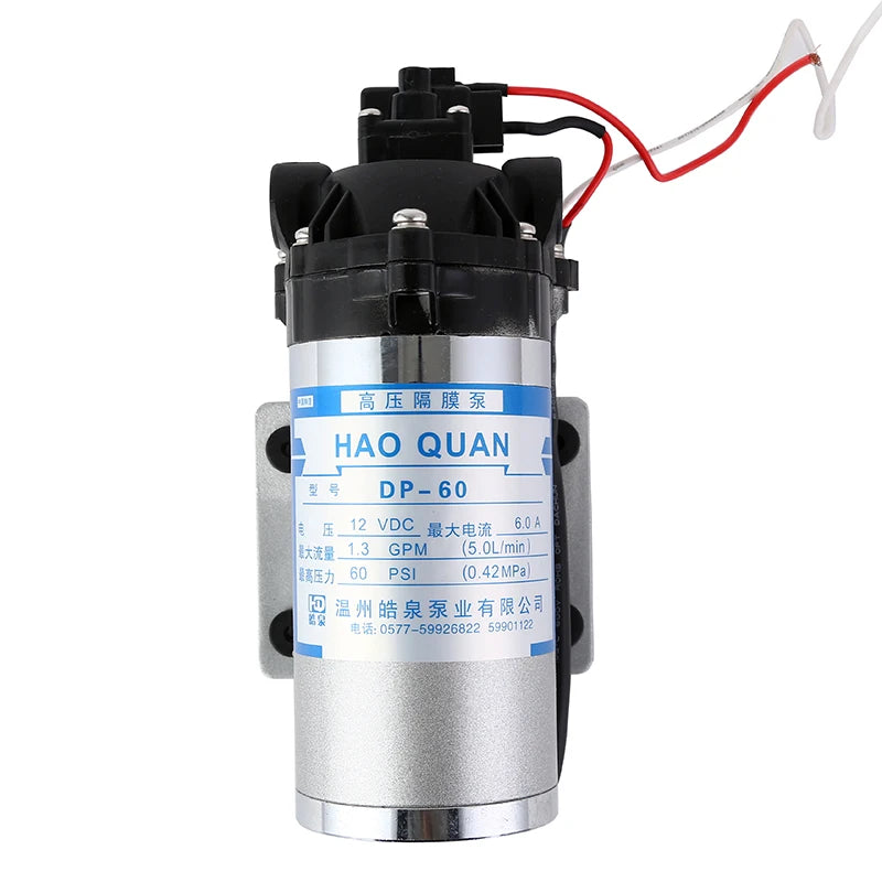 Factory Outlet High Pressure Electric Diaphragm Pump DP-60 12V 60Psi 50L/min RO and RV Pump OEM Customizable