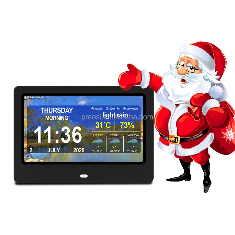 Hot Selling Smart WIFI Weather Forecast Medicine Taking Alarm Clock Digital LED Dementia Clock 7"