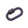 Cubic Zirconia Micro Pave Oval Shape Copper Screw Clasp Marla Aaron Lock for Leather Bracelets