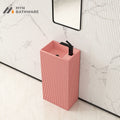 Hotel Acrylic Solid Surface Small Size Colored Resin Hand Wash Pedestal Basin