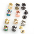 Nolvo World 5-8mm Bag Belt Leather Craft Accessories DIY Metal Studs Rivet Screw Back Bucket Shape Nail Stud for Garment