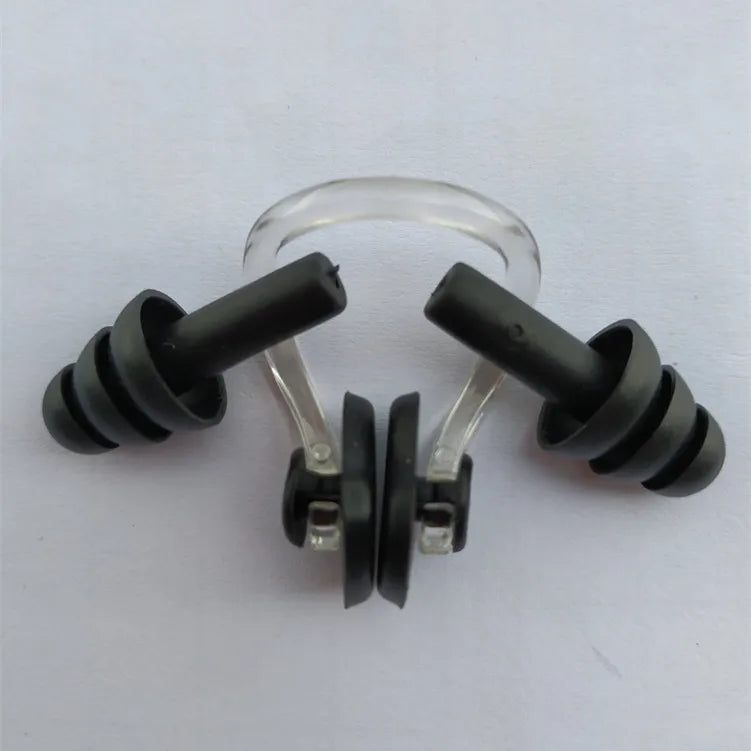 Custom Waterproof Silicone Rubber Swim Nose Clip and Earplug Set Dive Protection Tools with Case