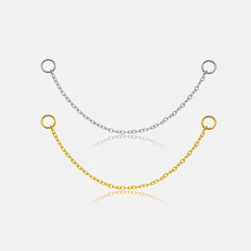 FUAMAY Fashion Minimalist 925 Silver 18K Gold Plated Studs Decoration Base Chain Drop Earrings Decoration for Women Men