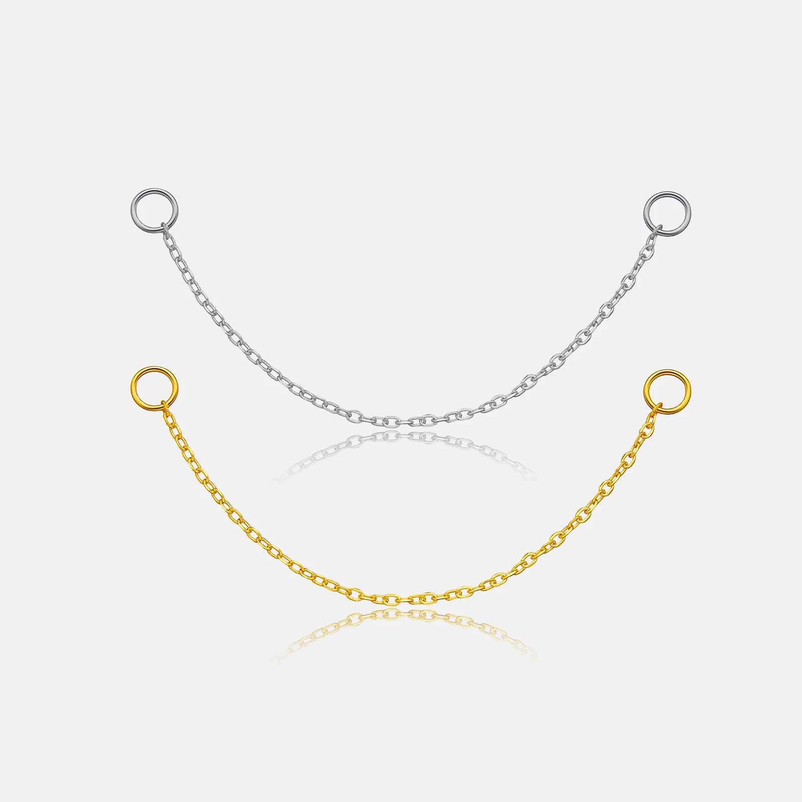 FUAMAY Fashion Minimalist 925 Silver 18K Gold Plated Studs Decoration Base Chain Drop Earrings Decoration for Women Men