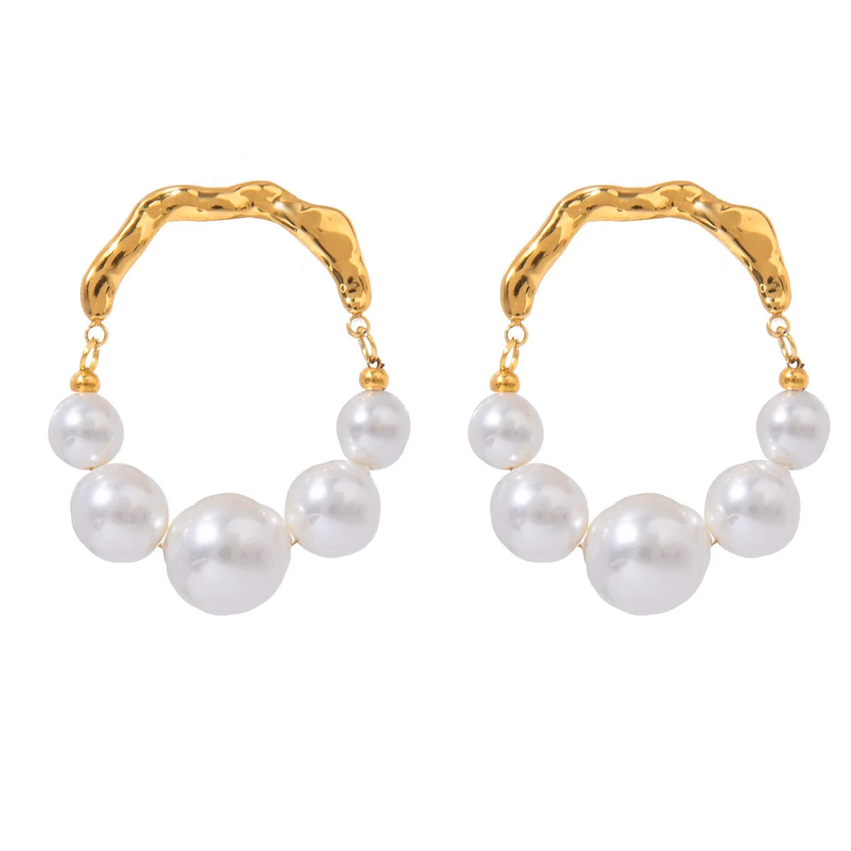 European and American Trend 18k Gold Stainless Steel Gold and Silver Color Two Tone Stud Earrings