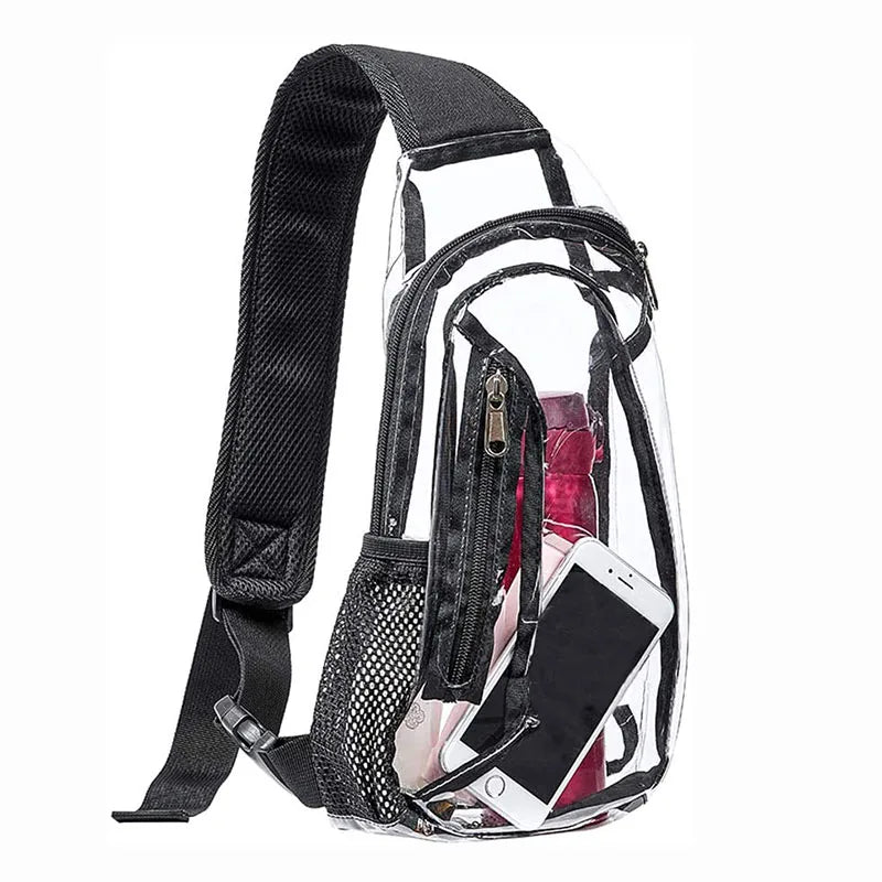 Crossbody Clear PVC Sling Bags for Men and Women Transparent Casual Chest Shoulder Bag