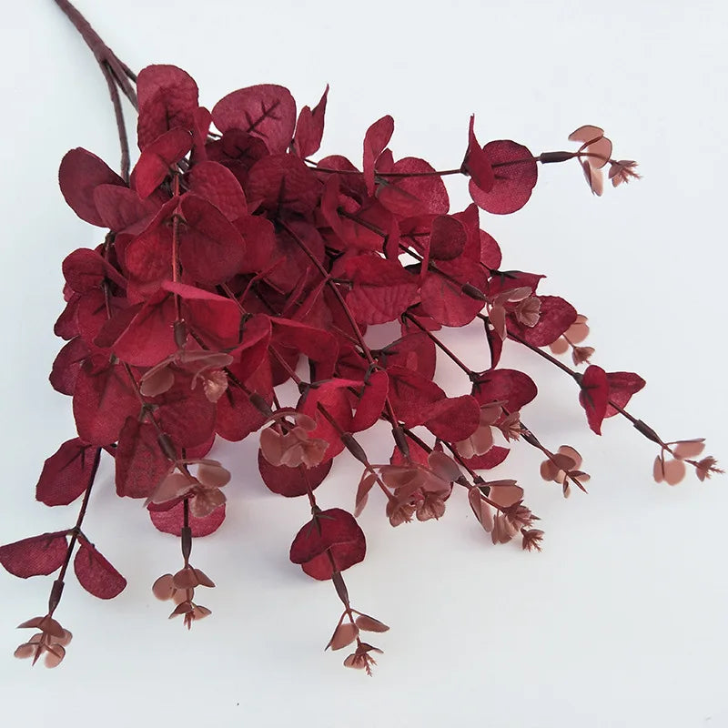 High quality silk home decorative artificial plants dollar eucalyptus leaves bouquet for sale