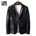 Liu Ming 2025 New Autumn Men s Casual Business Blazer Coat Motorcycle Slim PU Leather Plus Size Jackets