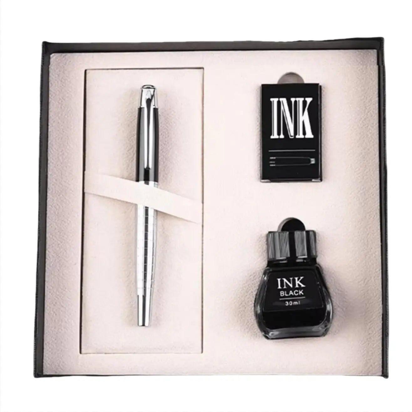 Hot Selling Classic Luxury Design Writing Calligraphy Pen Big Gift Set Custom Private Label  Metal Fountain Pen Gift Set