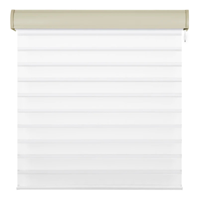 Smart Control Aluminum-alloy Tube Custom White Triple Shangri-la Roller Blinds